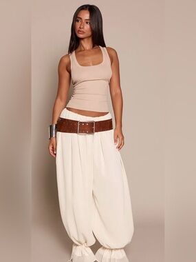 Petite chiffon balloon trousers
